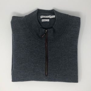 Peter Millar Gray 1/4 Zip Sweater Size XXL